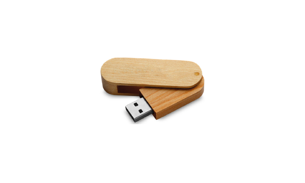 Usb De Madera Giratorio