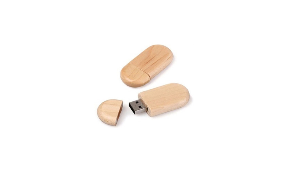 Usb De Madera Ovalado